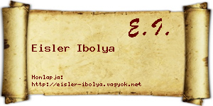 Eisler Ibolya névjegykártya